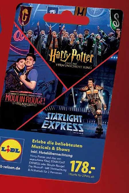 Harry Potter und das verwunschene Kind, Moulin Rouge! & Starlight Express - Musical-Paket