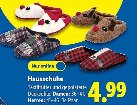 Hausschuhe Textilfutter und gepolsterte Decksohle - nur online