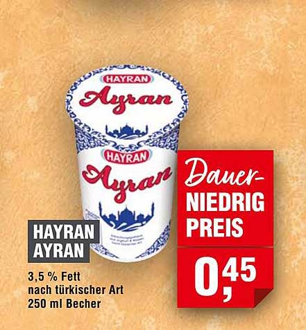 HAYRAN AYRAN 250 ml Becher – 3,5 % Fett nach türkischer Art