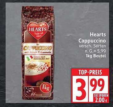 Hearts Cappuccino 1kg Beutel