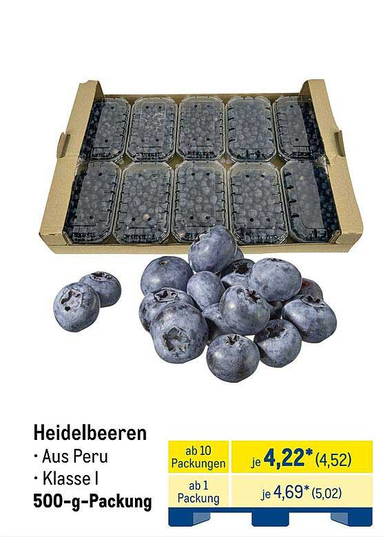 Heidelbeeren aus Peru - Klasse I, 500-g-Packung