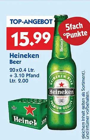 Heineken Bier 20 x 0,4 L