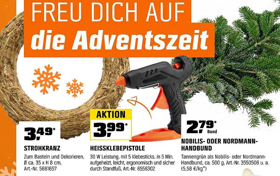 Heißklebepistole 30 W mit 5 Klebesticks – Aktion