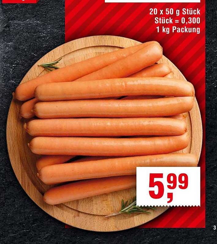 Heißwürste 1 kg Packung - jetzt nur 5,99 €
