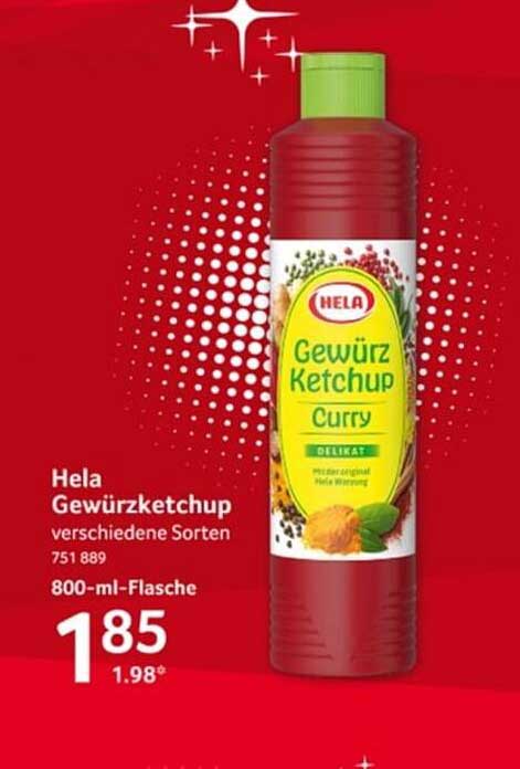 Hela Gewürzketchup verschiedene Sorten 800-ml-Flasche