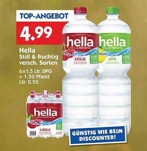 Hella Still & fruchtig verschiedene Sorten 6x1,5 L