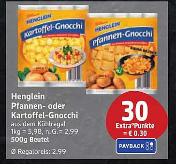 Henglein Pfannen- oder Kartoffel-Gnocchi 500g Beutel
