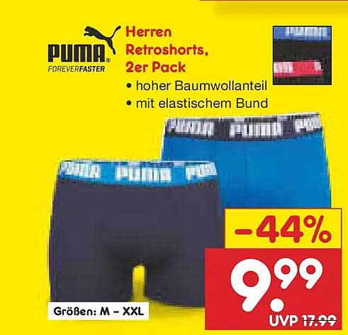 Herren Retros Shorts, 2er Pack