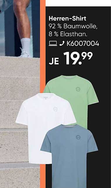 Herren-Shirt aus 92 % Baumwolle und 8 % Elasthan