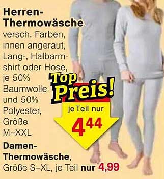 Herren- und Damen-Thermowäsche - Top Preis!