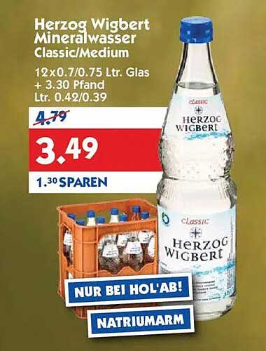 Herzog Wigbert Mineralwasser Classic/Medium 12 x 0,75 L