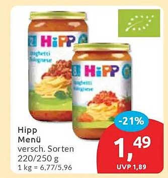 Hipp Menü verschiedene Sorten 220/250 g