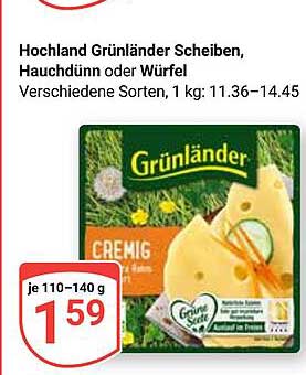 Hochland Grünländer Scheiben, Hauchdünn oder Würfel 1 kg