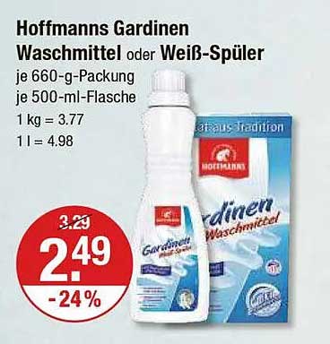 Hoffmanns Gardinen Waschmittel oder Weiß-Spüler - 24% Ersparnis!
