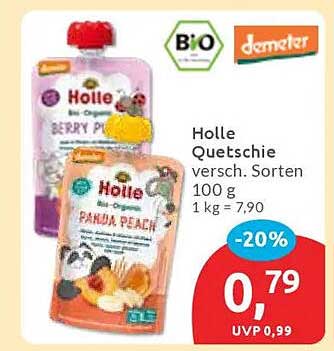 Holle Quetschie Bio-Obstbrei - verschiedene Sorten 100 g