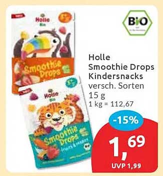 Holle Smoothie Drops Kindersnacks versch. Sorten 15 g
