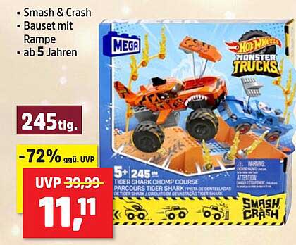 Hot Wheels Monster Trucks Smash & Crash Bauset mit Rampe