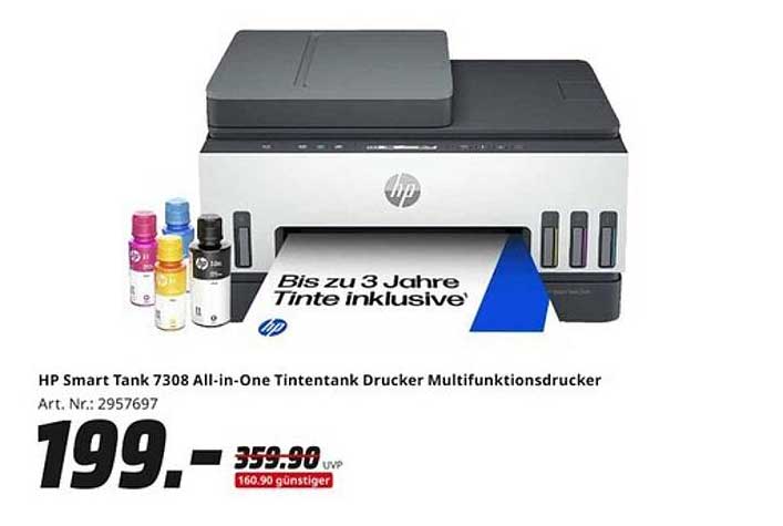 HP Smart Tank 7308 All-in-One Tintentank Drucker Multifunktionsdrucker