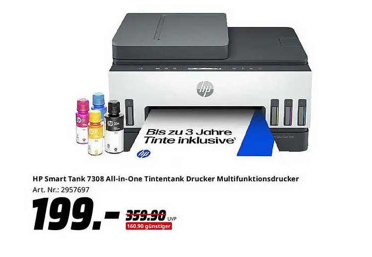 HP Smart Tank 7308 All-in-One Tintentank Drucker Multifunktionsdrucker