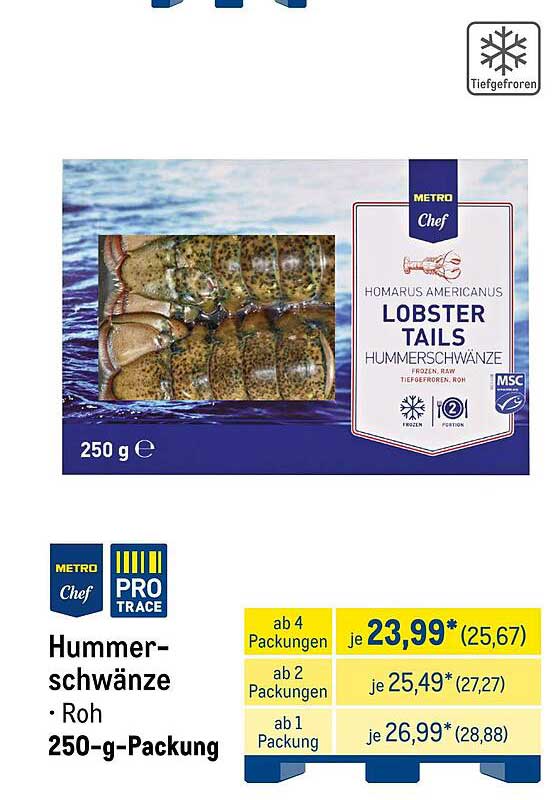 Hummerschwänze · Roh 250-g-Packung