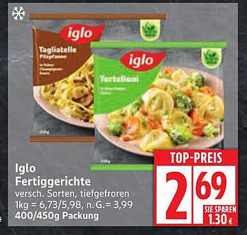 Iglo Fertiggerichte - Tagliatelle Pfanne und Tortelloni