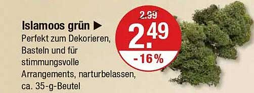 Islamoos grün - Perfekt für kreative Dekorationen