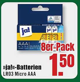 ja! Batterien LR03 Micro AAA - 8er-Pack