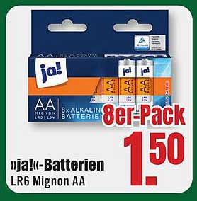 »ja!«-Batterien LR6 Mignon AA 8er-Pack