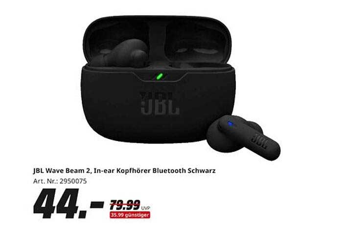 JBL Wave Beam 2, In-ear Kopfhörer Bluetooth Schwarz