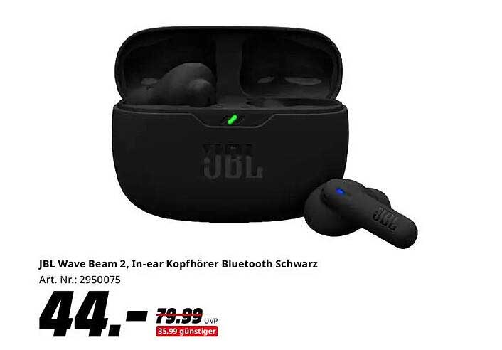 JBL Wave Beam 2, In-ear Kopfhörer Bluetooth Schwarz