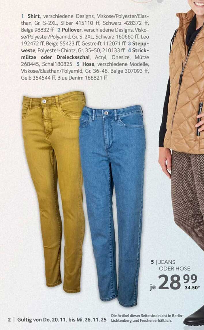 Jeans oder Hose - Verschiedene Designs verfügbar