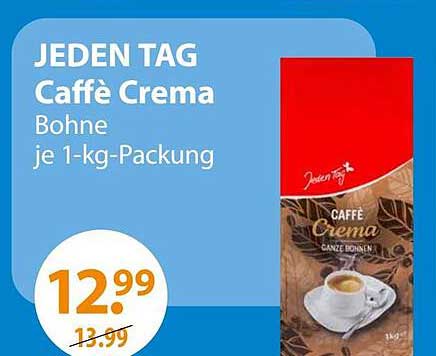 JEDEN TAG Caffè Crema Bohne je 1-kg-Packung