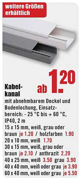 Kabelkanal mit abnehmbarem Deckel und Bodenlochung