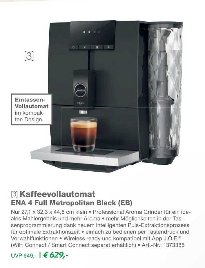 Kaffeevollautomat ENA 4 Full Metropolitan Black (EB)