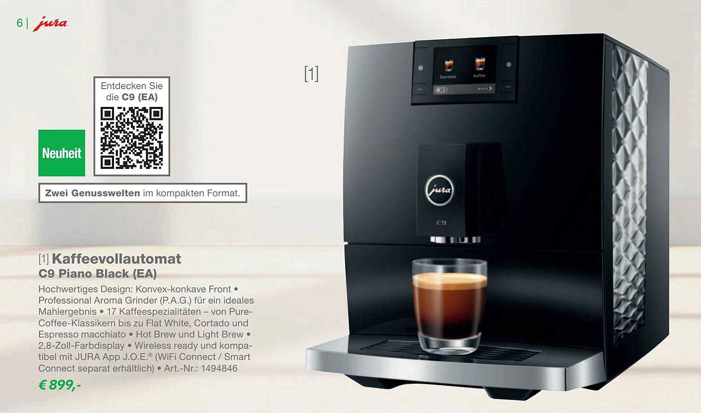 Kaffevollautomat C9 Piano Black (EA)
