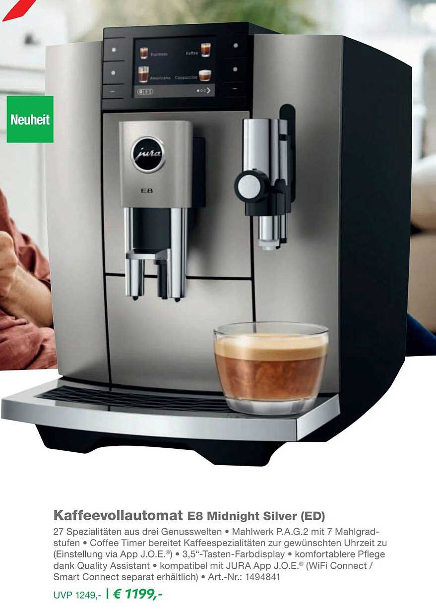 Kaffevollautomat E8 Midnight Silver (ED)