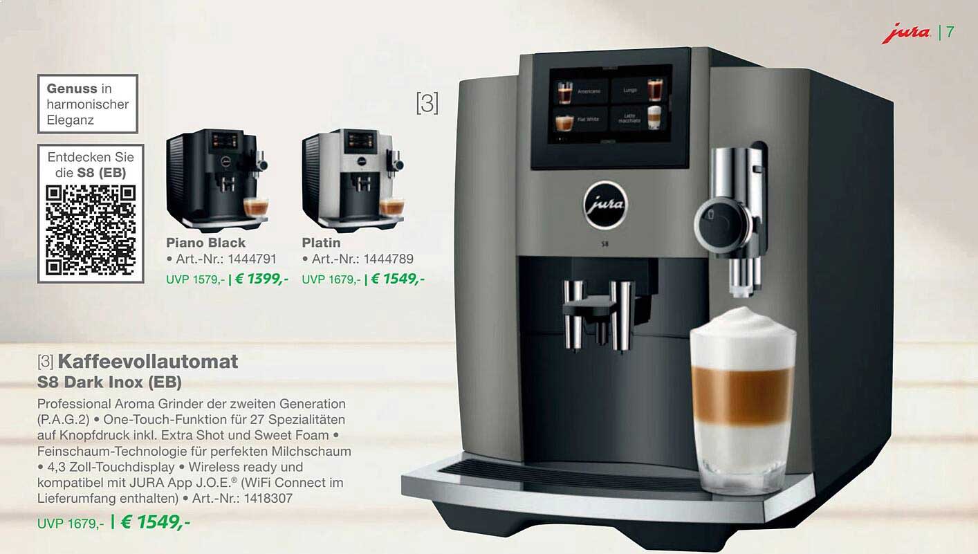 Kaffevollautomat S8 Dark Inox (EB)