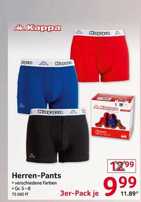 Kappa Herren-Pants 3er-Pack in verschiedenen Farben