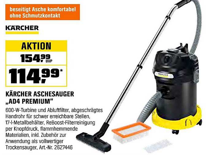 KÄRCHER ASCHESAUGER „AD4 PREMIUM“