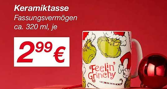Keramik tasse "Feelin' Grinchy"