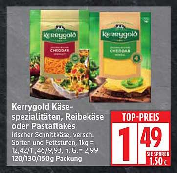 Kerrygold Käse-Spezialitäten, Reibekäse oder Pastaflakes