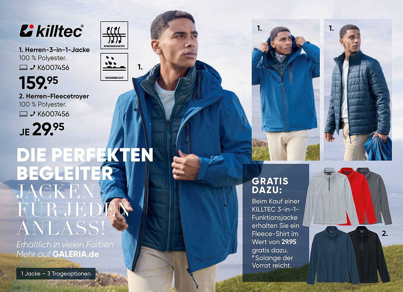 KILLTEC Herren 3-in-1-Jacke und Fleece-Shirt