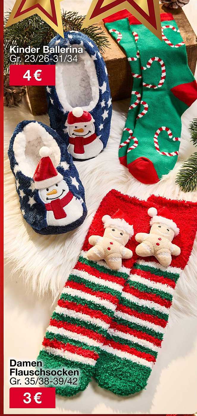 Kinder Ballerina und Damen Flauschsocken im Angebot