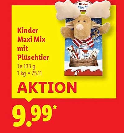 Kinder Maxi Mix mit Plüschtier