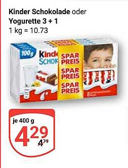 Kinder Schokolade oder Yogurette 3 + 1
