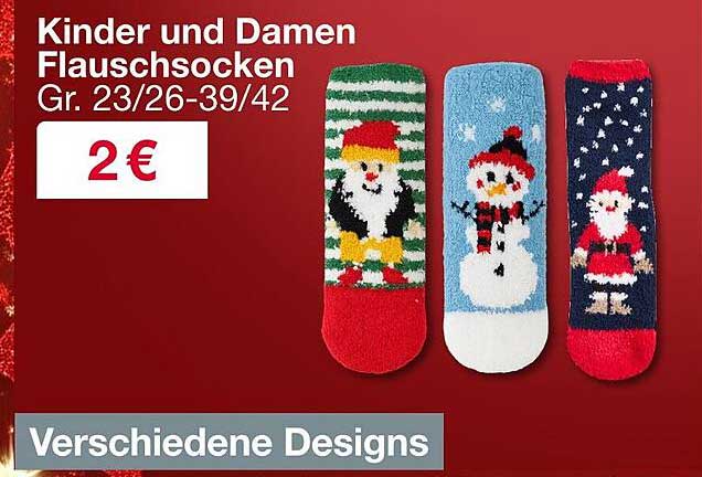 Kinder und Damen Flauschsocken Gr. 23/26-39/42