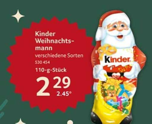 Kinder Weihnachtsmann - verschiedene Sorten