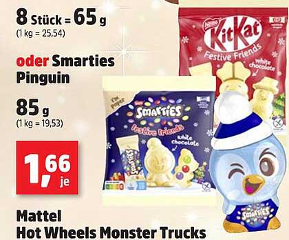 KitKat Festive Friends oder Smarties Pinguin, 85 g