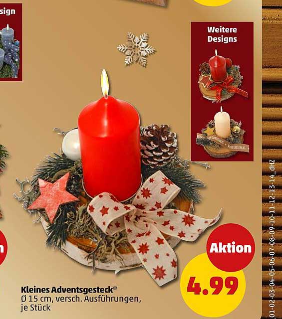 Kleines Adventsgesteck Ø 15 cm, verschiedene Ausführungen, je Stück