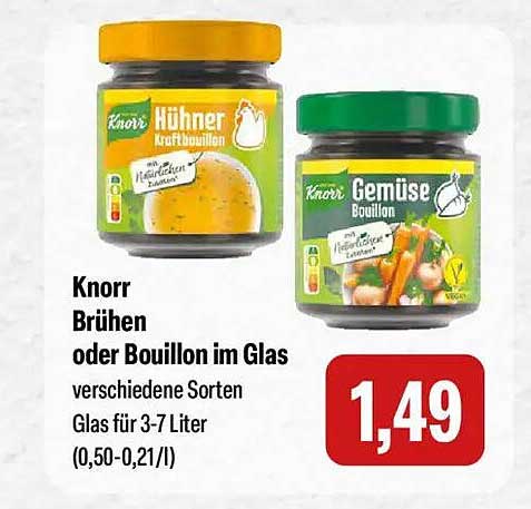 Knorr Brühen oder Bouillon im Glas